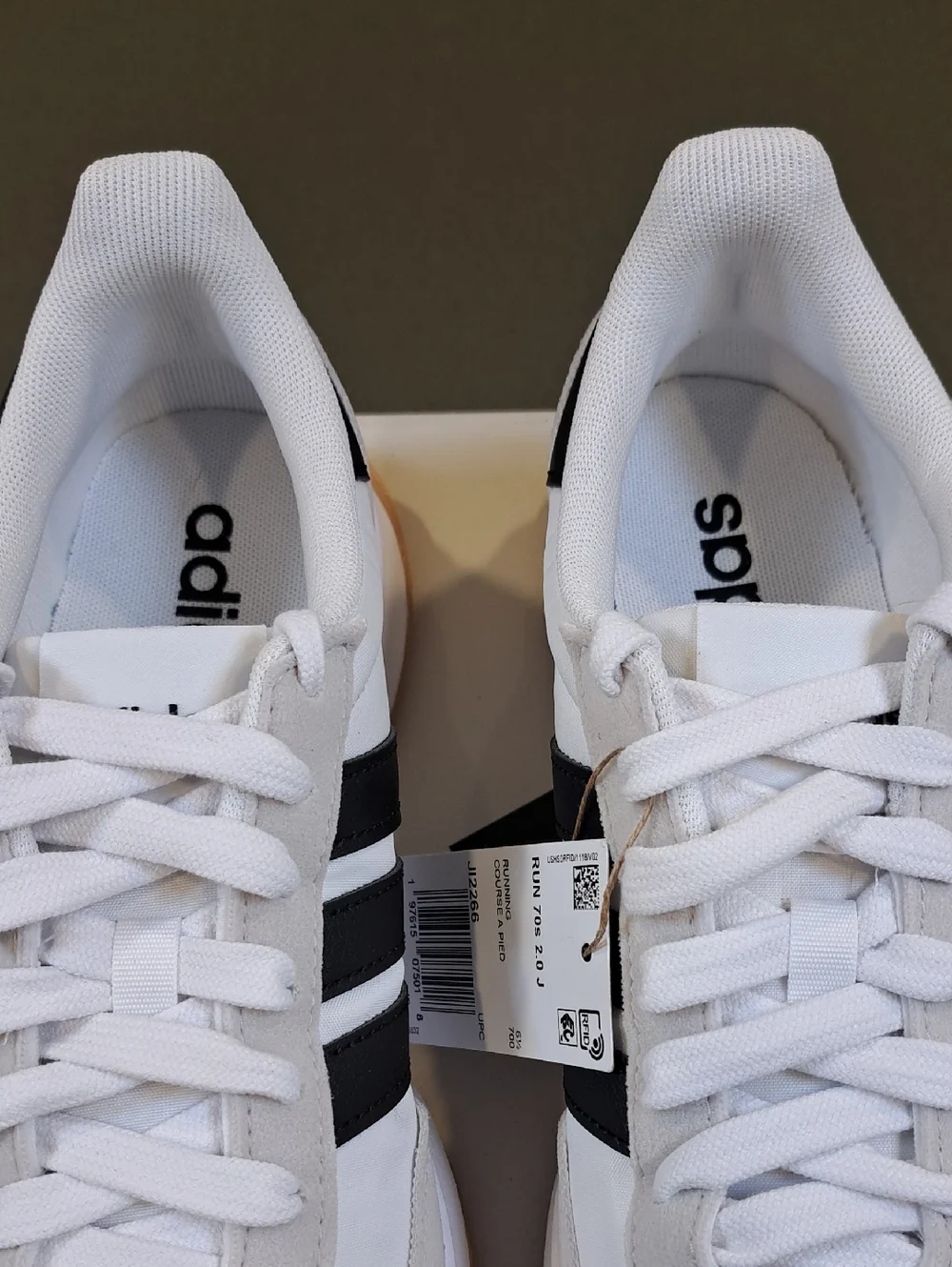 Adidas Run 70s 2.0 Shoes - Color: White/Black/Grey - Size: Kids 7
